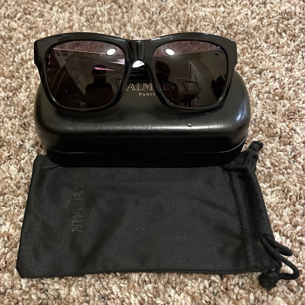Authentic Unisex Balmain black sun glasses